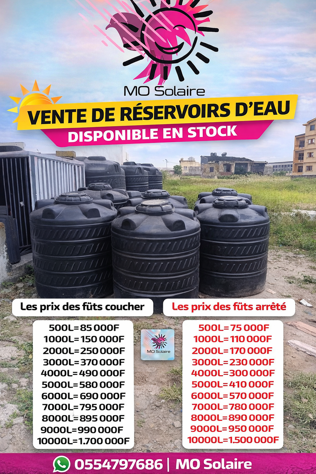 Vente de fût réservoir d'eau 